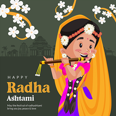 Template banner of happy radha ashtami festival Template banner of happy radha ashtami festival