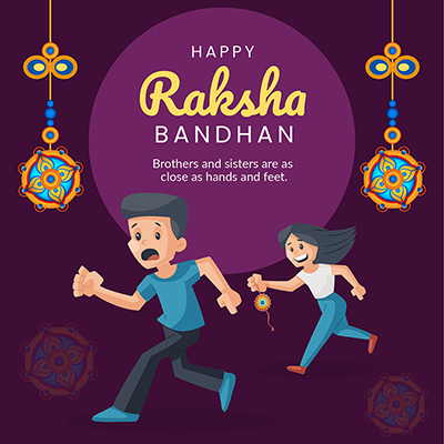 Template banner of happy raksha bandhan event design