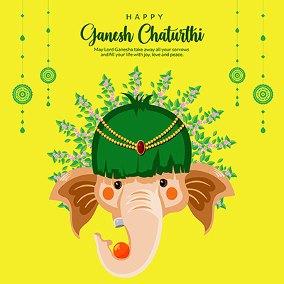 Template banner with a happy ganesh chaturthi