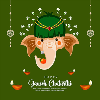 Template banner with happy ganesh chaturthi