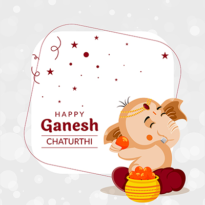 Template banner with happy ganesh chaturthi event