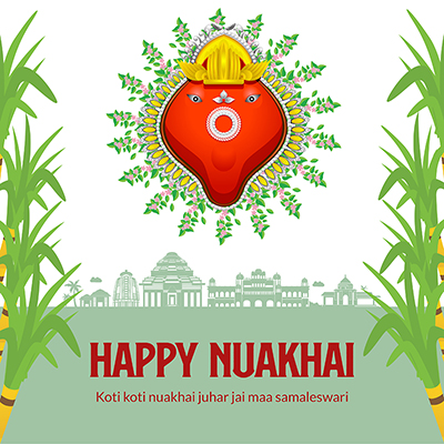 Template banner with the happy nuakhai juhar festival