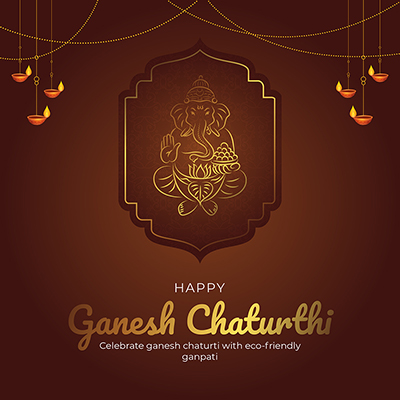 Template for a happy ganesh chaturthi banner