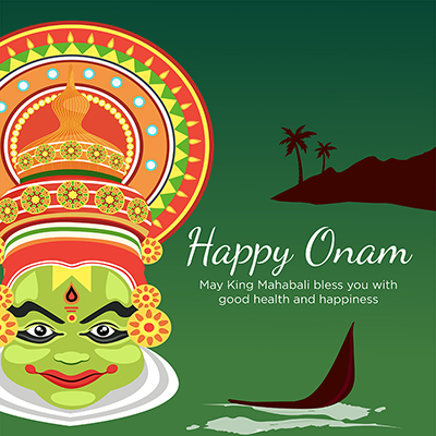 Template for happy onam festival with banner design