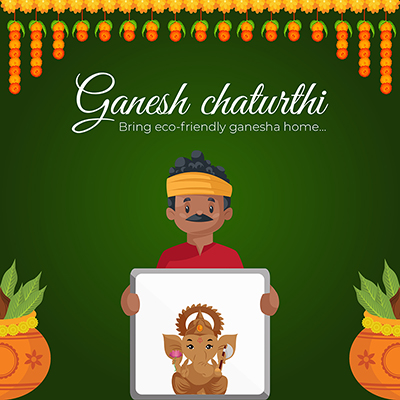 Template of the ganesh chaturthi wishes banner
