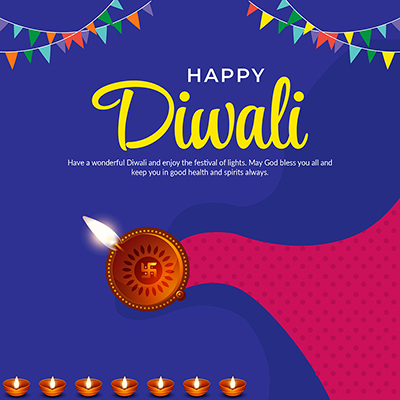 Banner template for a happy diwali festival
