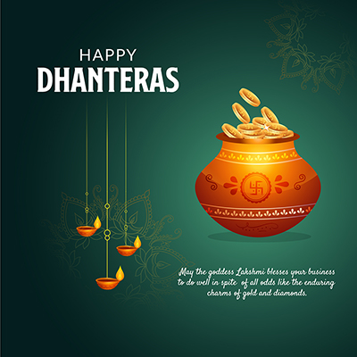 Banner template for happy dhanteras celebration