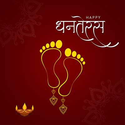 Banner template for happy dhanteras in hindi text