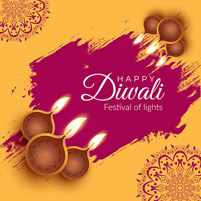 Banner template for happy diwali wishes