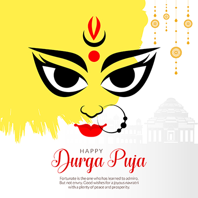 Banner template for happy durga puja