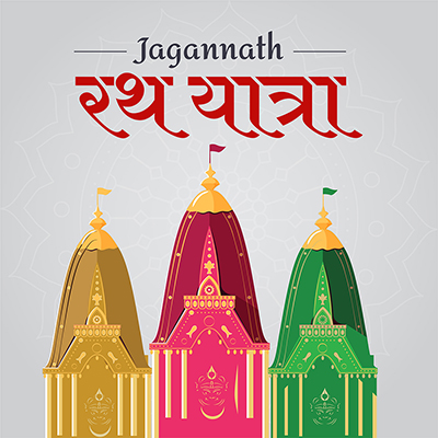 Banner template for jagannath rath yatra in hindi text