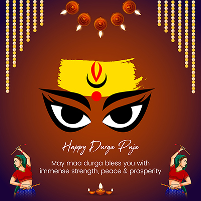 Banner template for the happy durga puja event