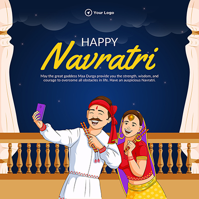 Banner template for the happy navratri