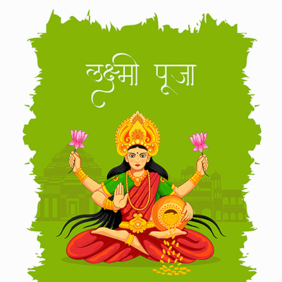 Banner template for the lakshmi puja wishes in hindi text