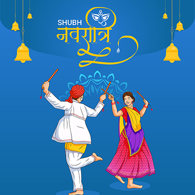Banner template for the shubh navratri in hindi text