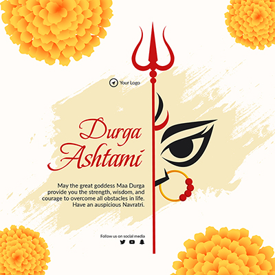 Banner template of a durga ashtami