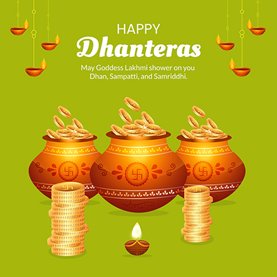Banner template of a happy dhanteras celebration