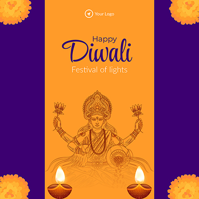 Banner template of a happy diwali event