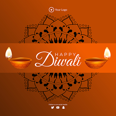 Banner template of a happy diwali wishes