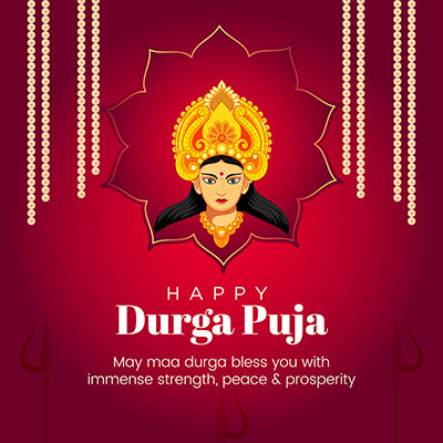 Banner template of a happy durga puja festival