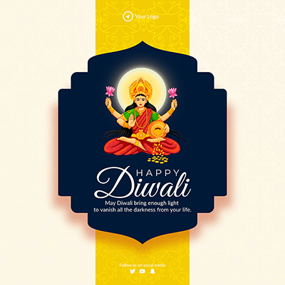 Banner template of happy diwali wishes