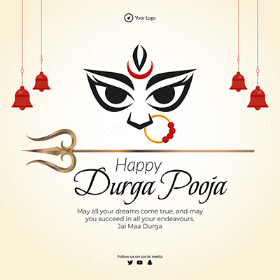Banner template of happy durga puja