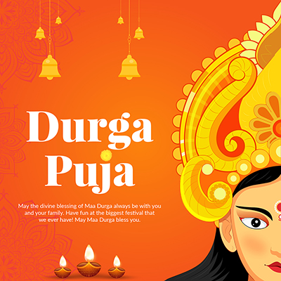 Banner template of the durga puja