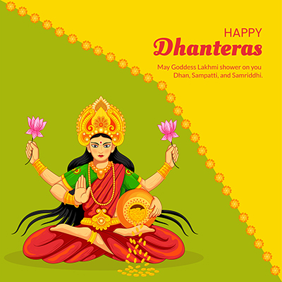 Banner template of the happy dhanteras celebration