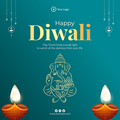 Banner template of the happy diwali event