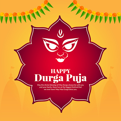 Banner template of the happy durga puja