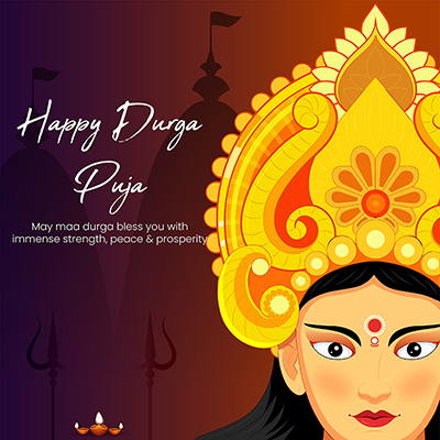 Banner template of the happy durga puja festival