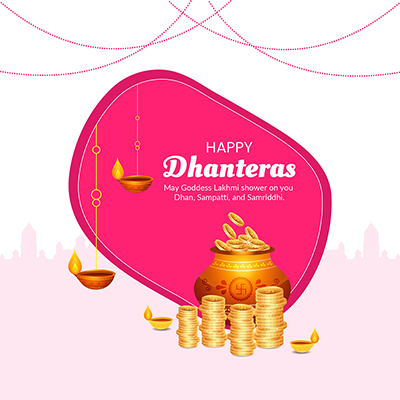 Banner template with happy dhanteras celebrations