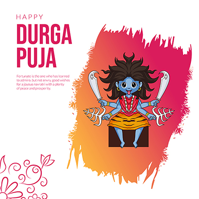 Banner template with happy durga puja
