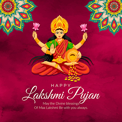 Banner template with happy lakshmi pujan