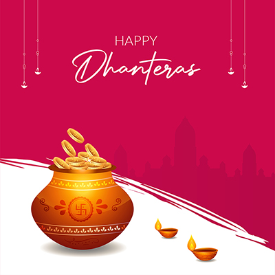 Banner template with the happy dhanteras celebration