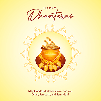 Banner template with the happy dhanteras celebrations