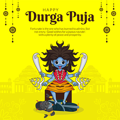 Banner template with the happy durga puja