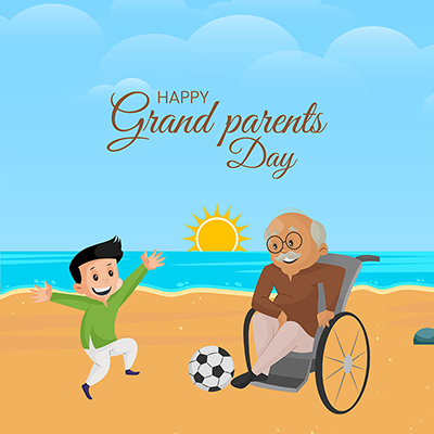 Banner template with the happy grandparents day event