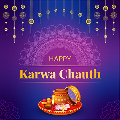 Banner template with the happy karwa chauth event