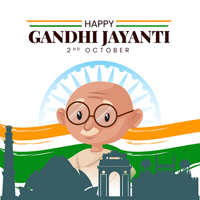 Banner with a happy gandhi jayanti event template