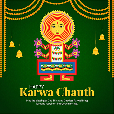 Happy karwa chauth event on banner template