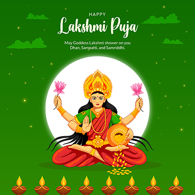 Happy lakshmi puja banner template