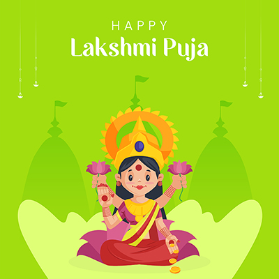 Happy lakshmi puja banner template design Happy lakshmi puja banner template design