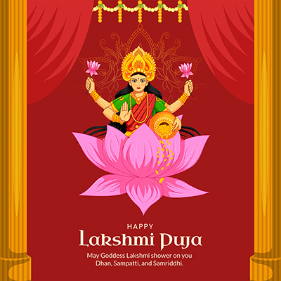 Happy lakshmi puja on the banner template