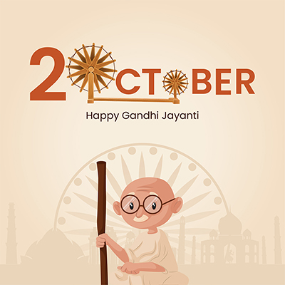 Template banner for a happy gandhi jayanti
