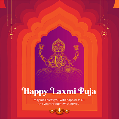 Template banner for a happy lakshmi puja