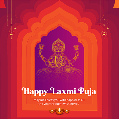 Template banner for a happy lakshmi puja