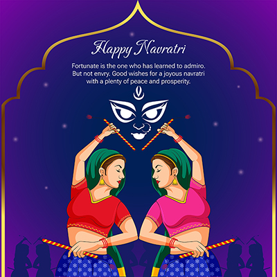 Template banner for a happy navratri