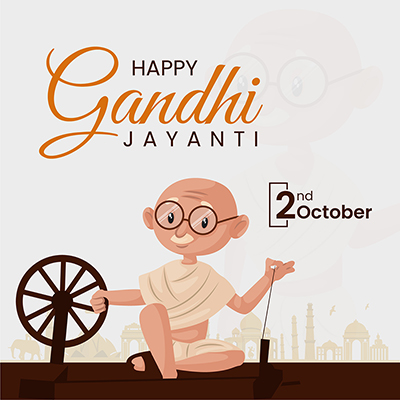 Template banner for happy gandhi jayanti