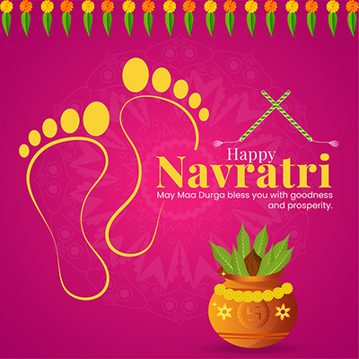 Template banner for happy navratri